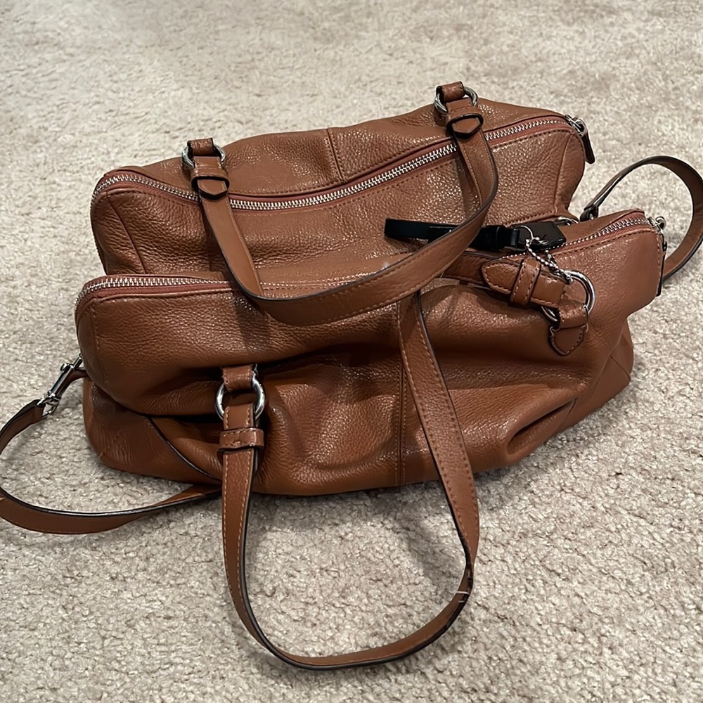 Coach purse - 3 compartments and all leather